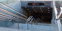 The metro station is located next to gate K