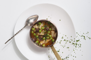 Tripa de bacalla amb pesols - Restaurant Nectari Mercabarna